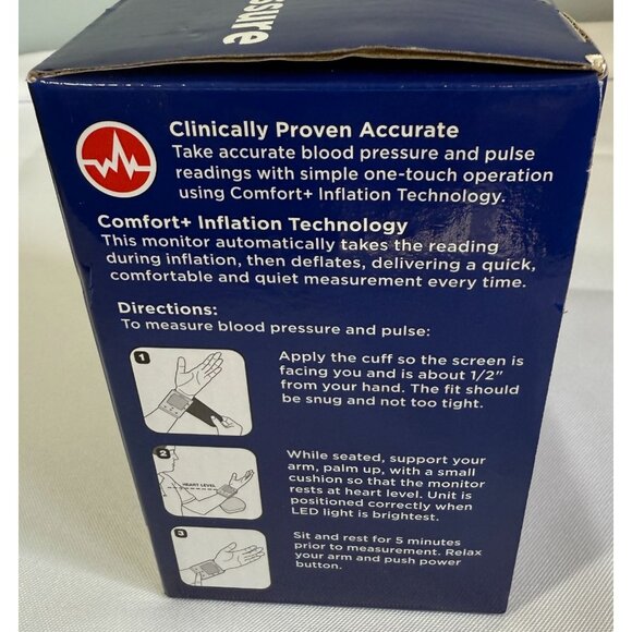 NIB Walgreens Auto Wrist Blood Pressure Monitor Easy One Touch Operation LED - Picture 3 of 6